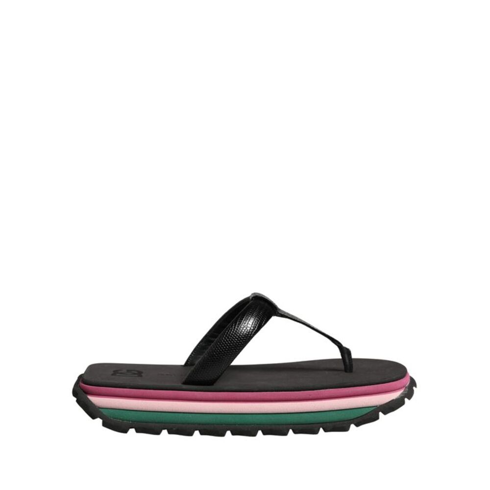 Dolce & Gabbana Multicolor Rubber Chunky Flip Flop Women's Shoes